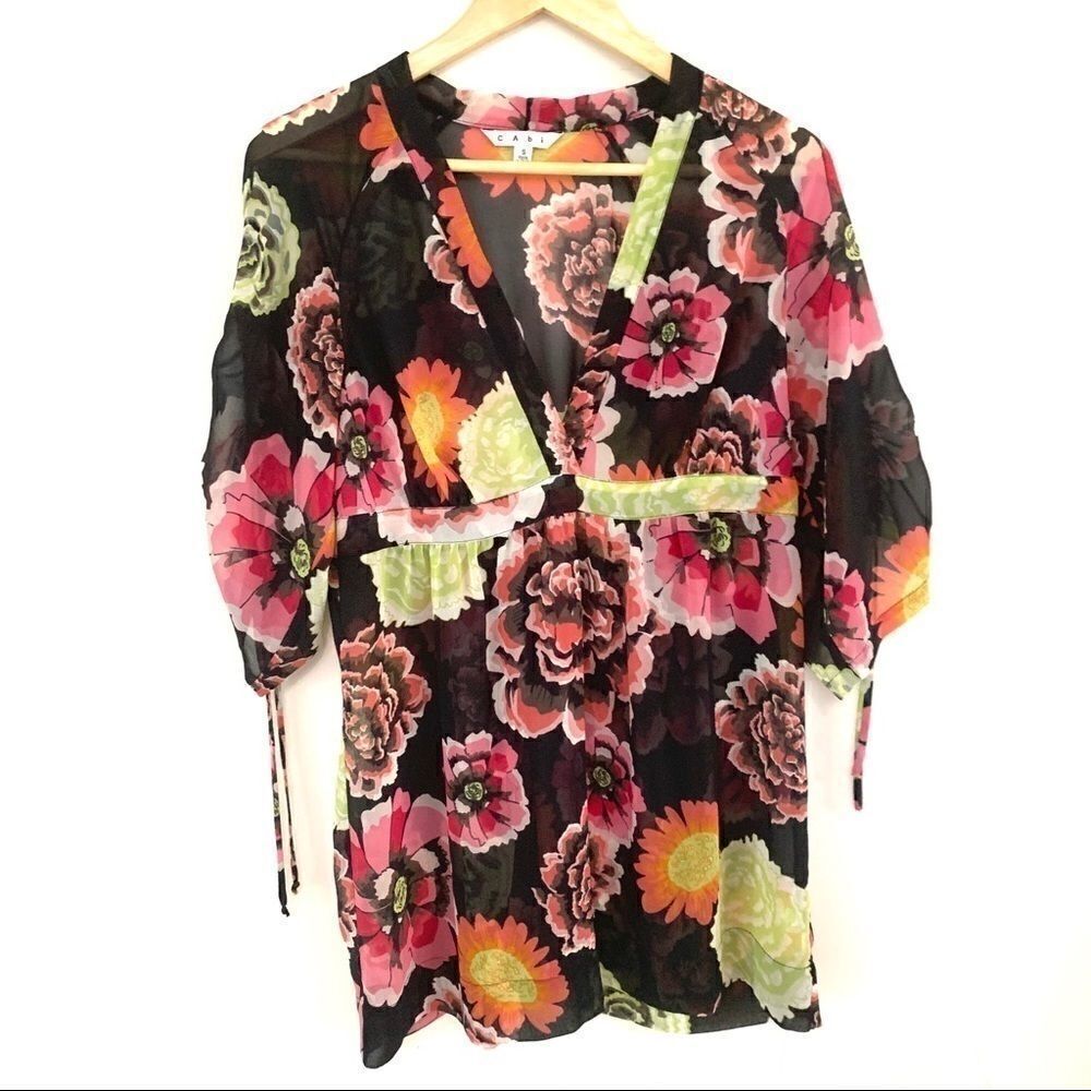 CABI FLORAL TOP TUNIC 